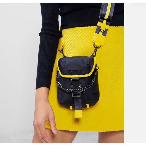 MZ Wallace Handbags - MZ Wallace Micro APEX Small Crossbody Nylon 
Yellow/Navy